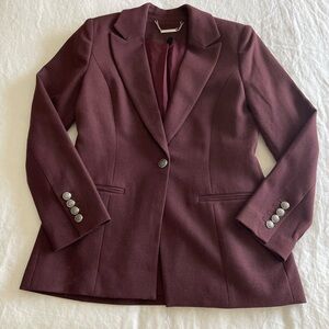 White House Black Market Corpcore Signature Blazer In Burgundy